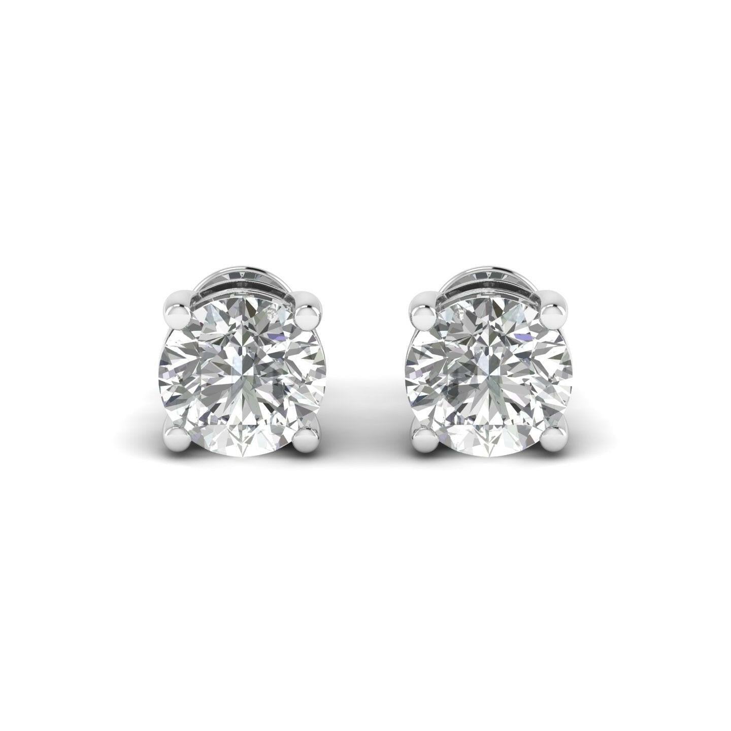 14K Gold Studded TW 4 Carat D Color VS1 Clarity Lab Grown Diamond Studs.